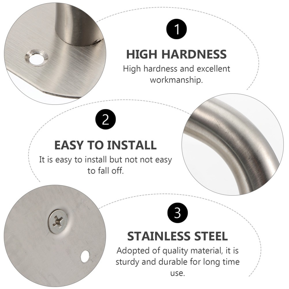 Stainless Steel Door Handle Pull Plate Commercial Door Handle Puller (Silver)
