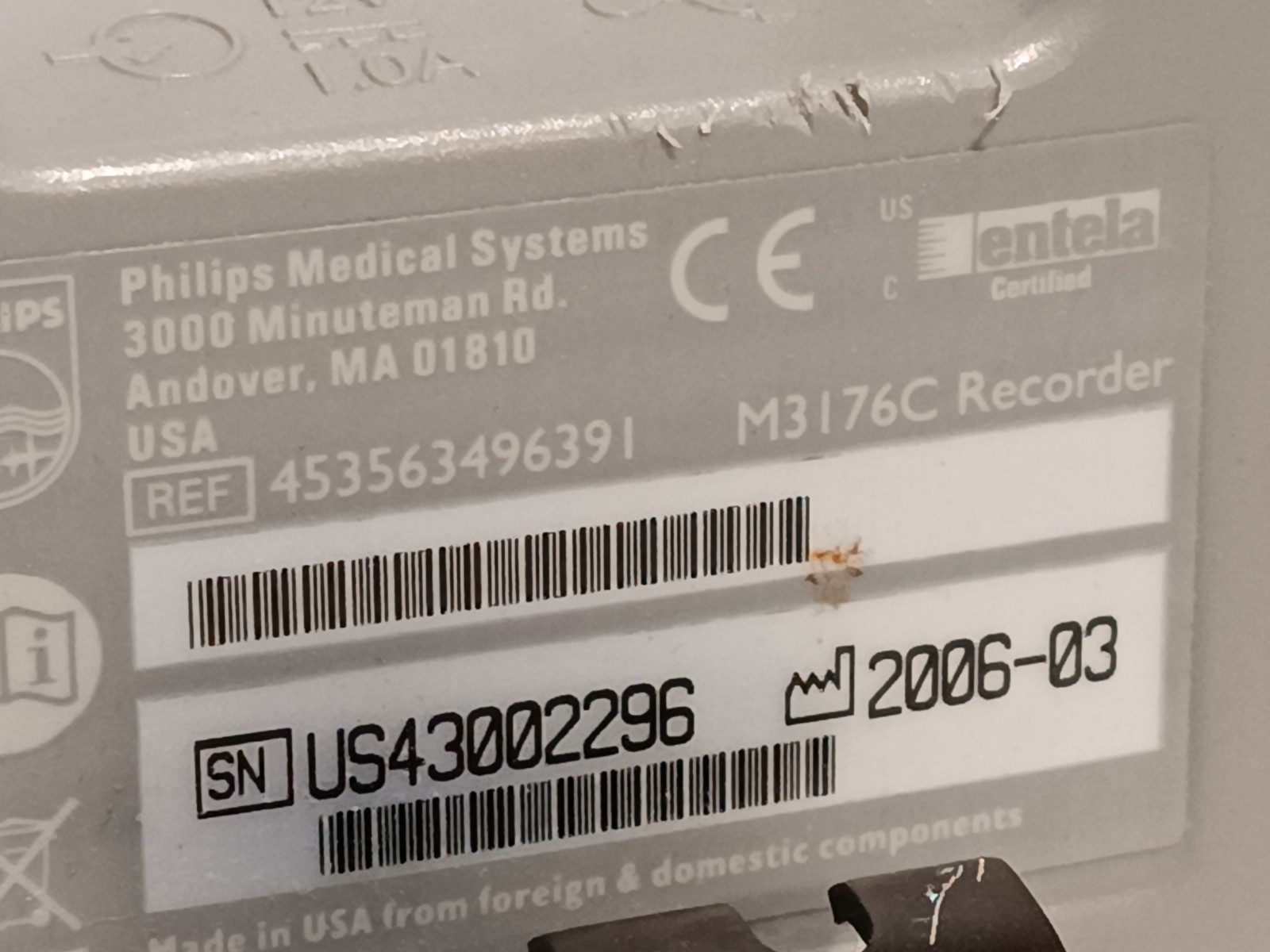 Philips 453563496391 EKG Strip Recorder/Printer, No Power Adapter/Cables, M3176C