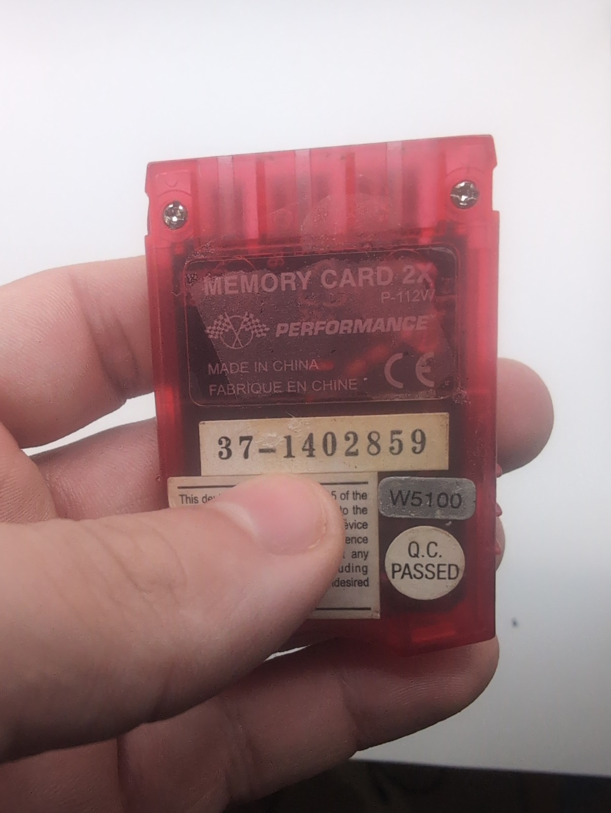 Performance 2X Playstation Memory Card