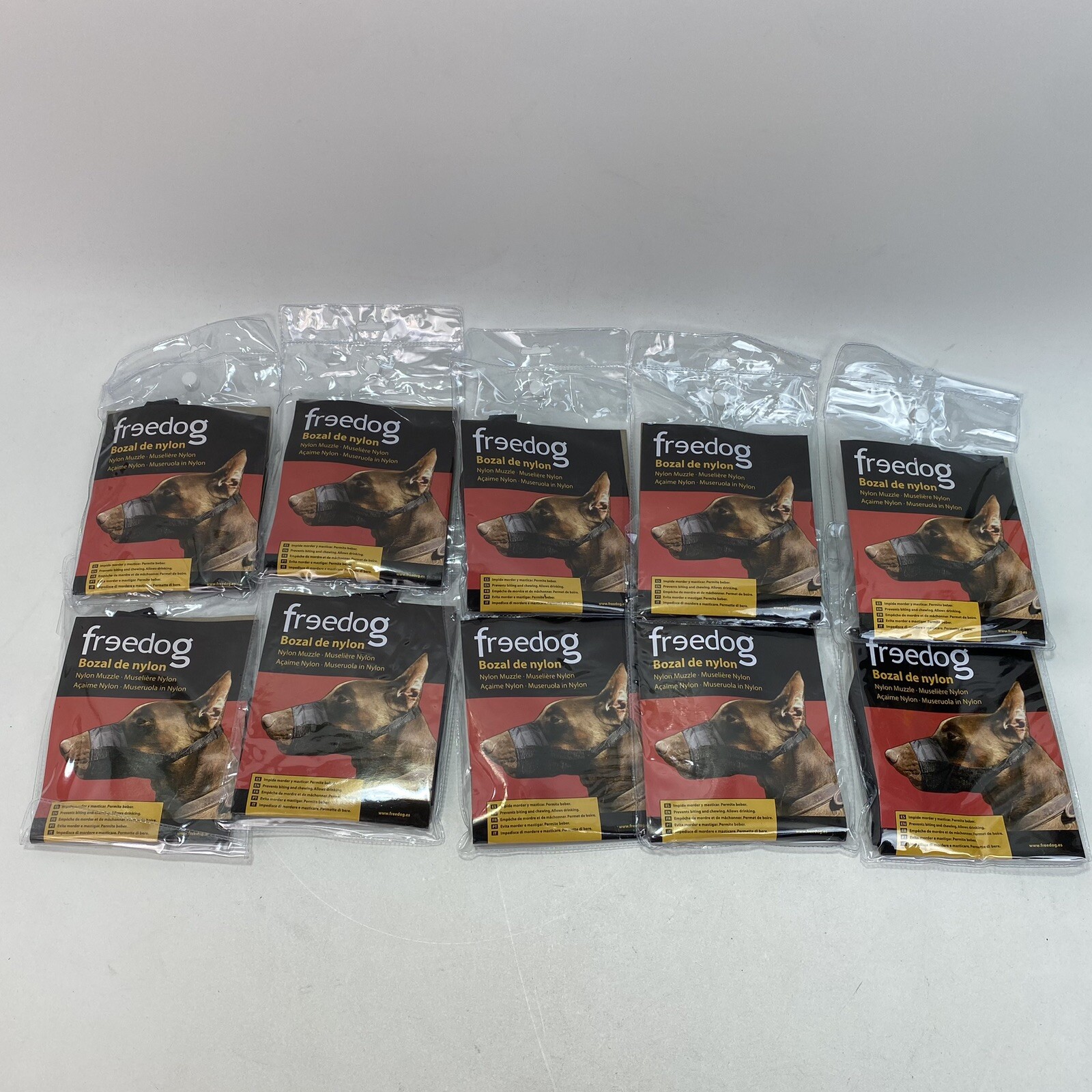 Lot of 10 - Freedog Bozal De Nylon. Nylon Dog Muzzle.