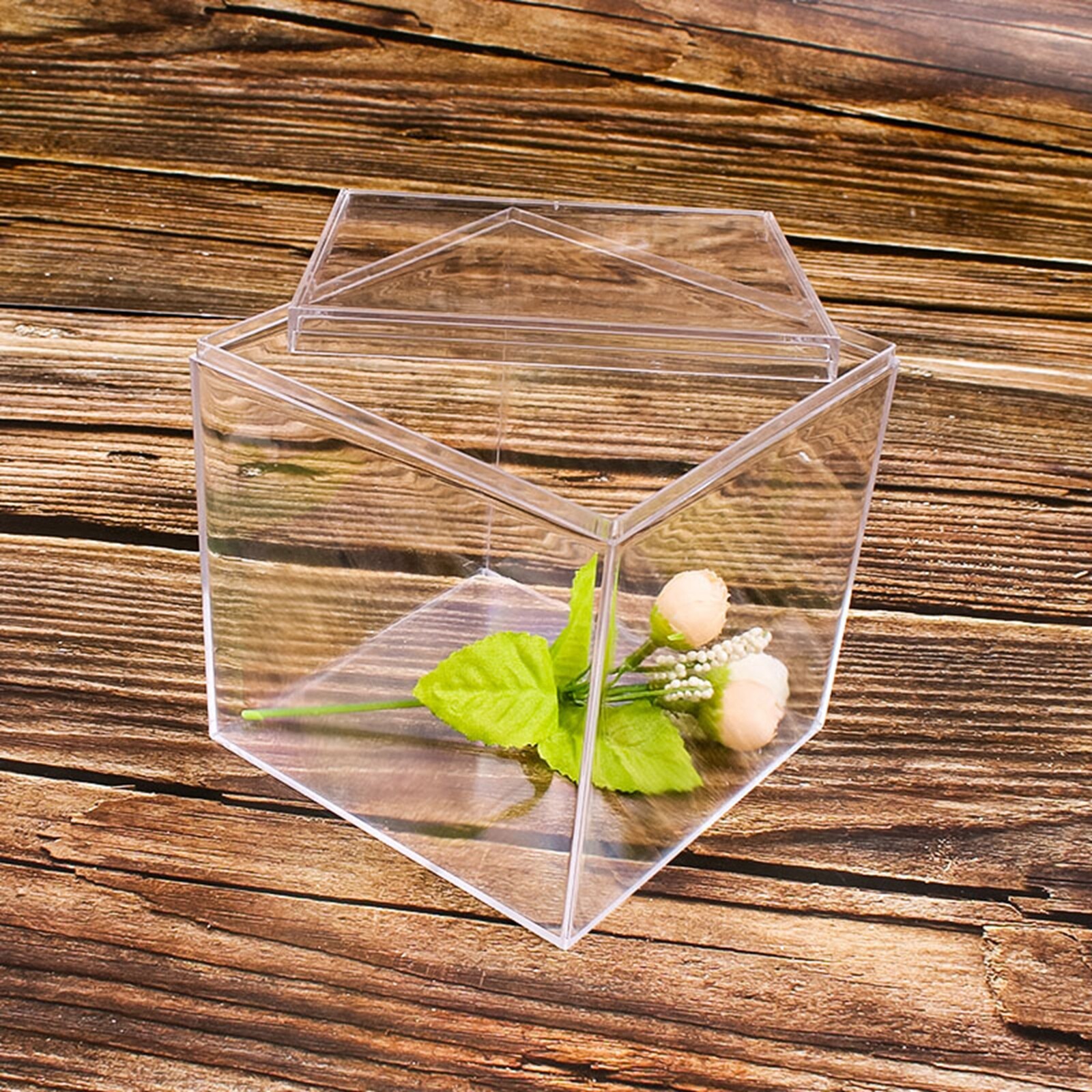 2pcs Clear Acrylic Display Box Case Perspex Dustproof Protection Decor 2"X2"