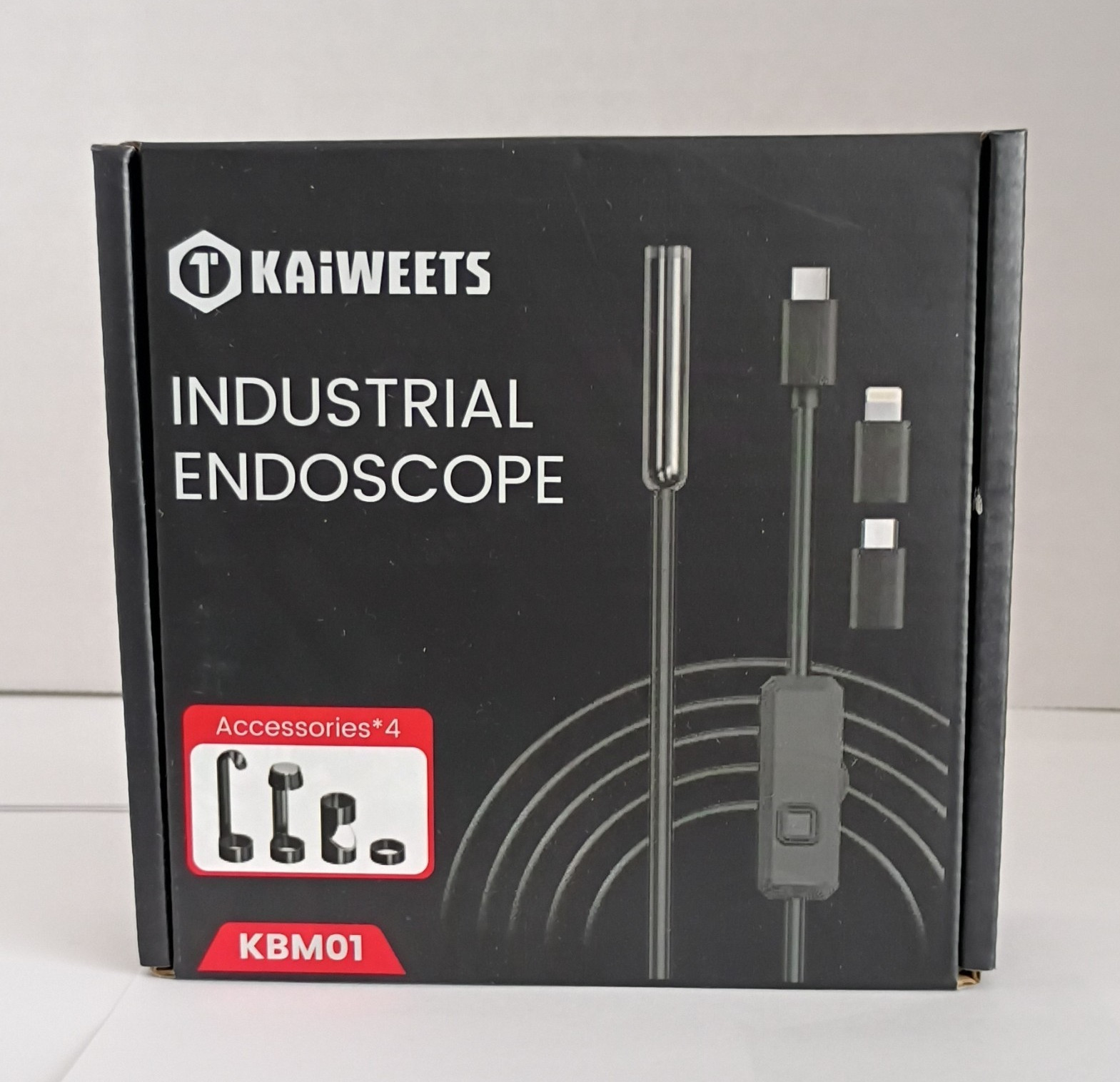 KAIWEETS KBM01 Industrial Endoscope, Flexible, HD, IP67, LED