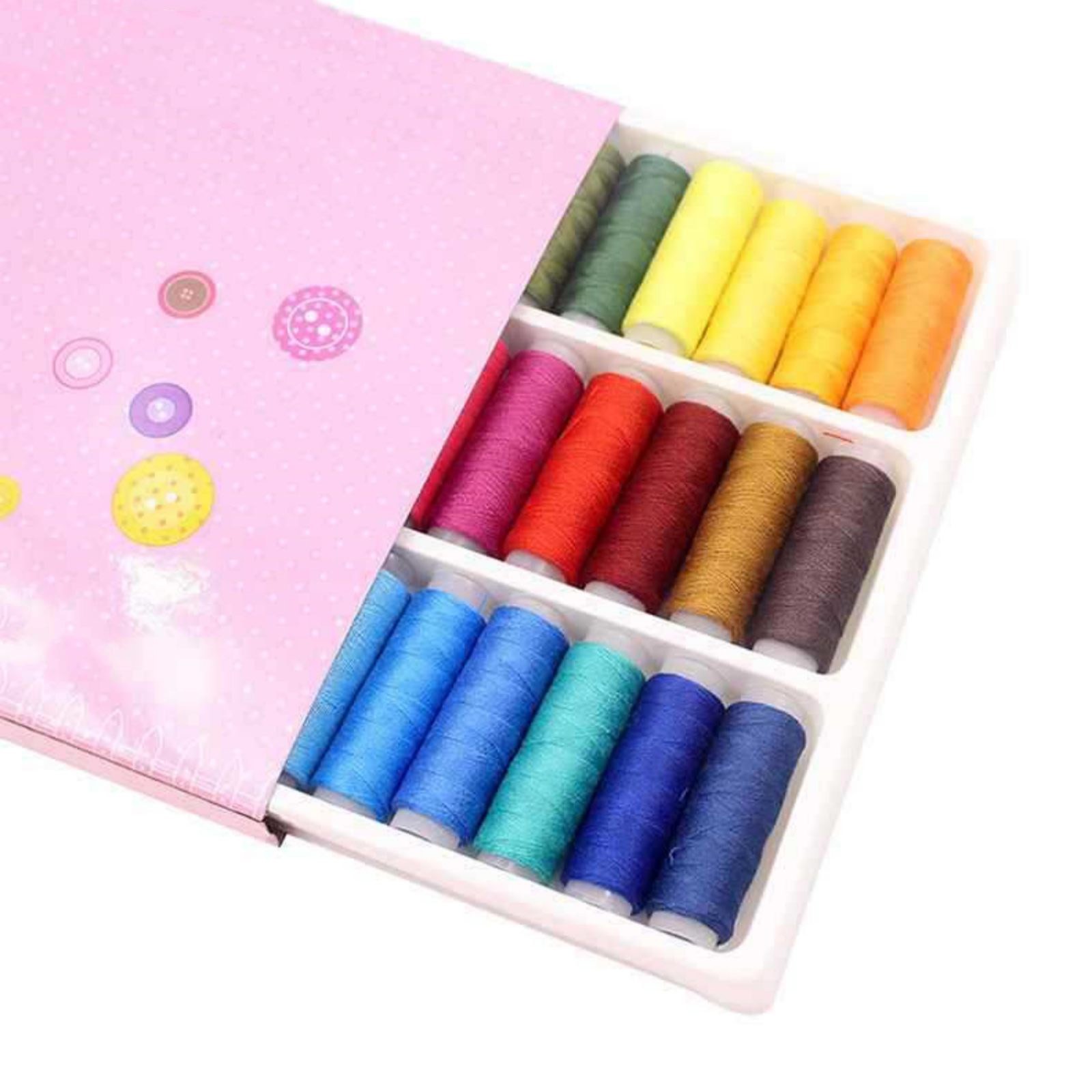 39Pcs Colored Sewing Thread Set Mixed Colors Polyester Spool 250 Yards/Axis