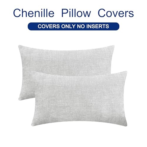 Throw Pillow Covers Decorative 12 X 20 20" x 12" (Pack of 2) Moonbeam Gray