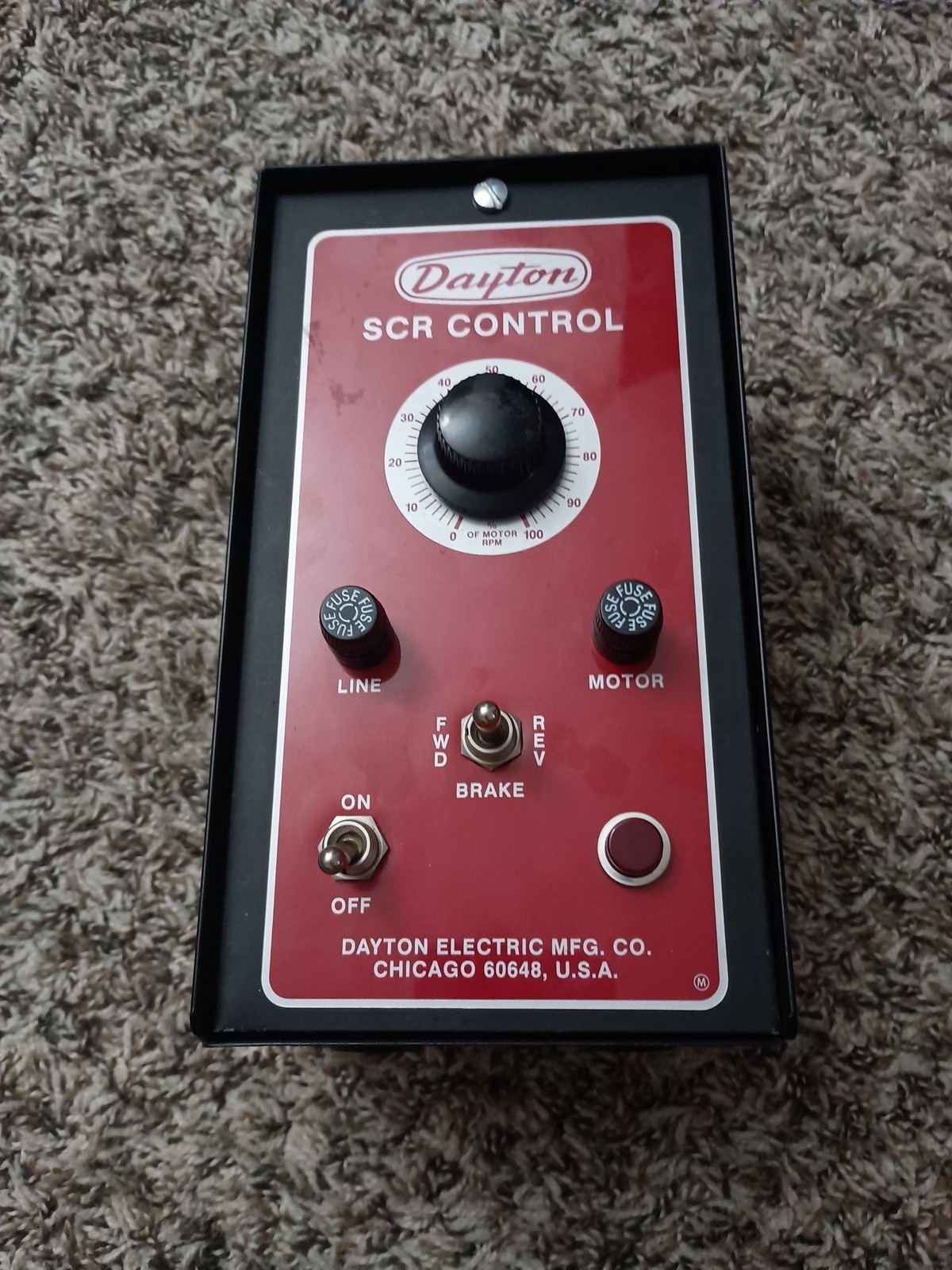 Dayton 6X165D DC SCR Motor Control, 1/35-1/6HP, 20:1 Spd, FWD/REV/BRAKE, 60/50Hz
