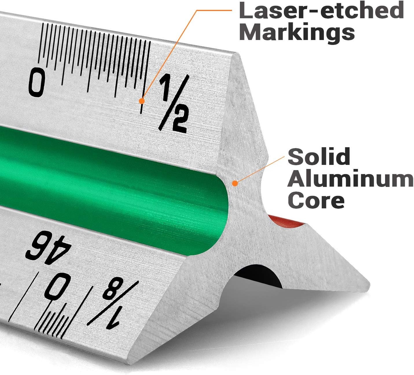 12" Architectural Scale Ruler Aluminum Architect Scale Triangular Scale Ruler fo