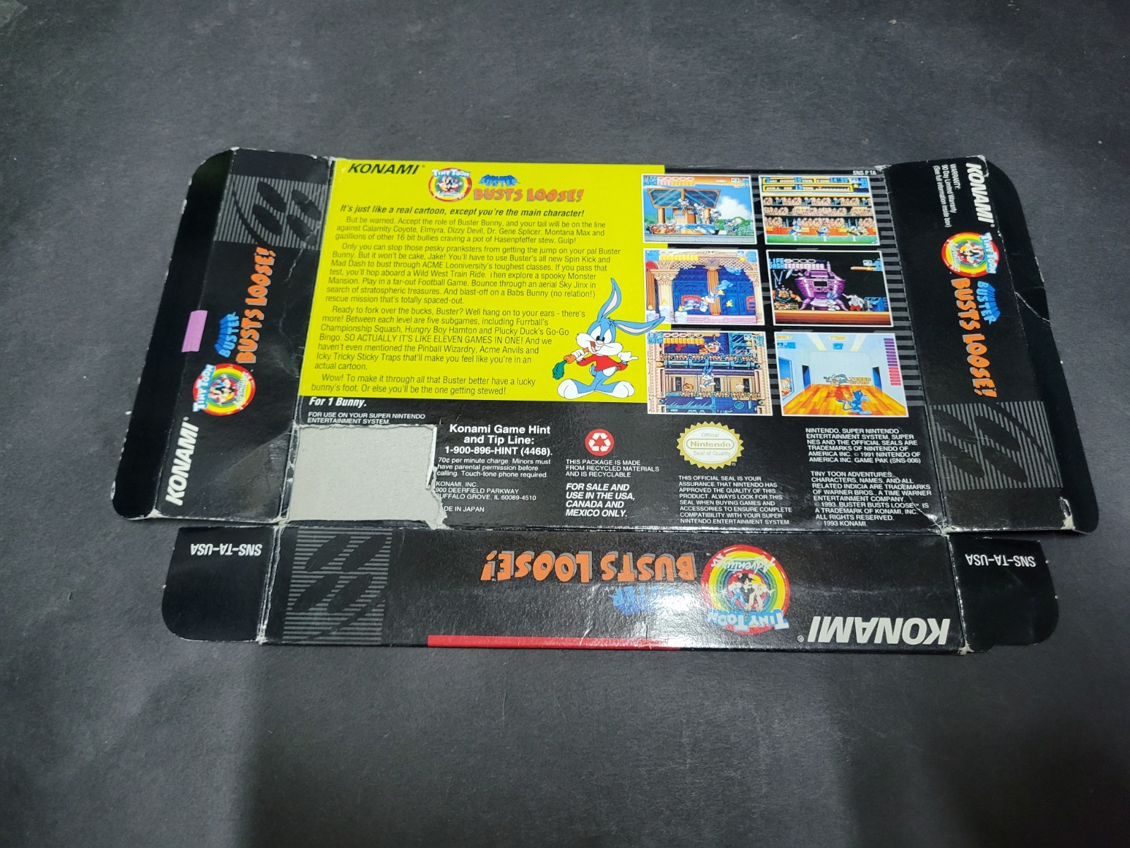 Tiny Toons Adventures Buster Busts Loose SNES Box