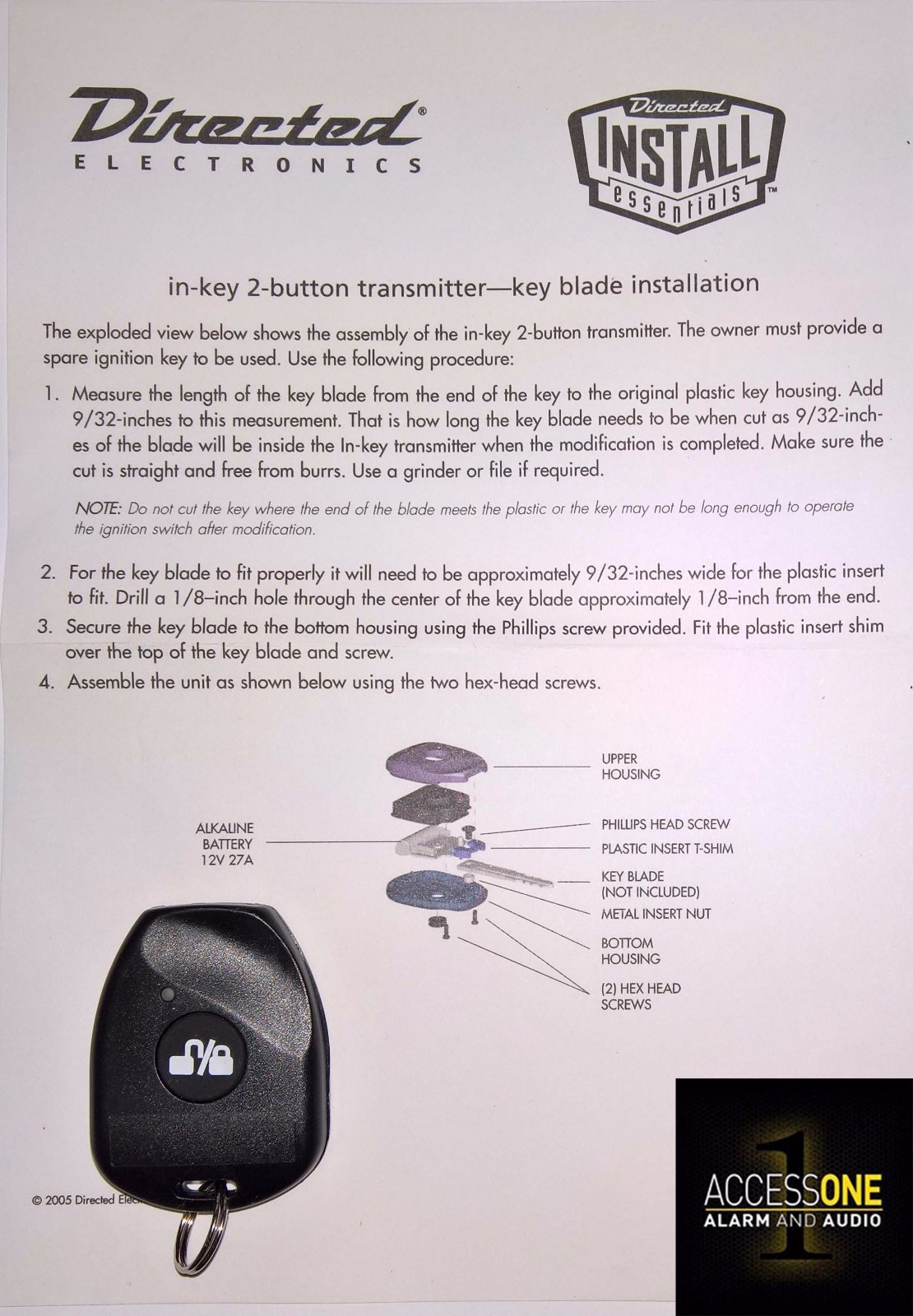 Merlin 482T 2-Button Replacement Remote Control Transmitter for Merlin 3000