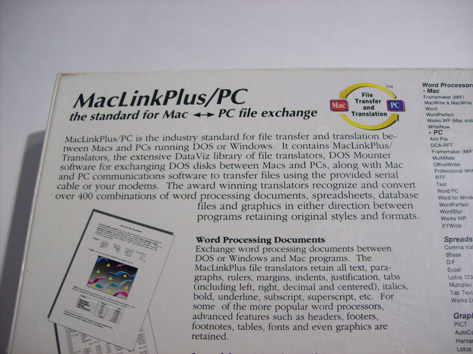 Mac Link Plus PC Version 6: Mac and PC File Exchange Software, NEW OLD STOCK