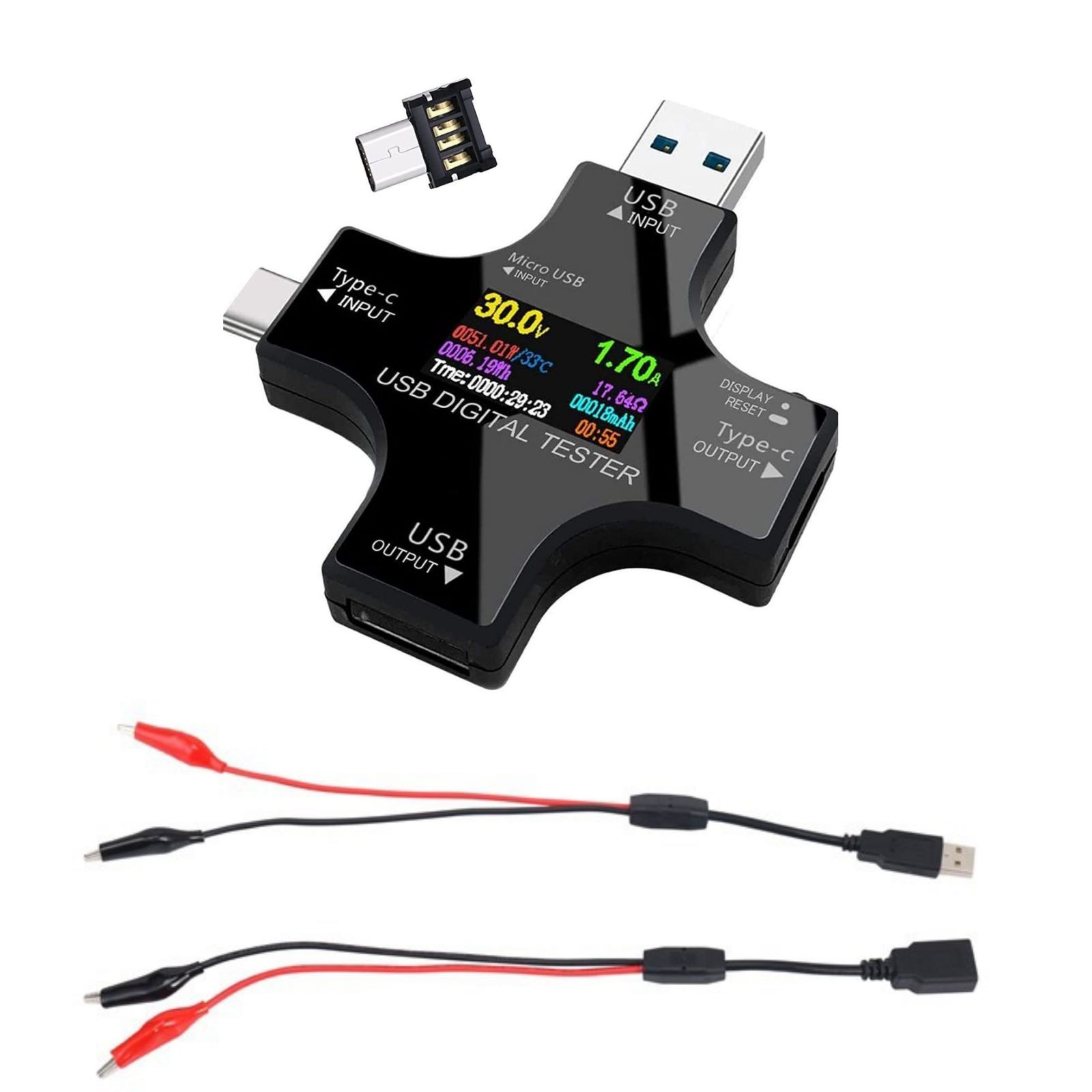 2.36*2.36 inch USB Power Meter Tester Digital Multimeter Voltage Current