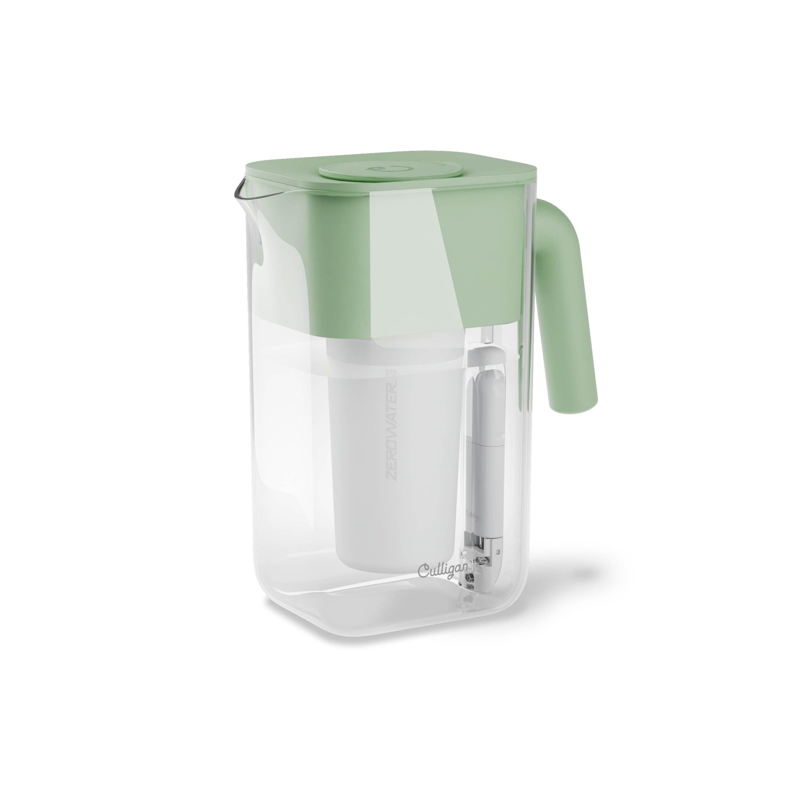 Culligan with ZeroWater Technology 10-Cup Water Filter 10 Cup Pitcher, Sage