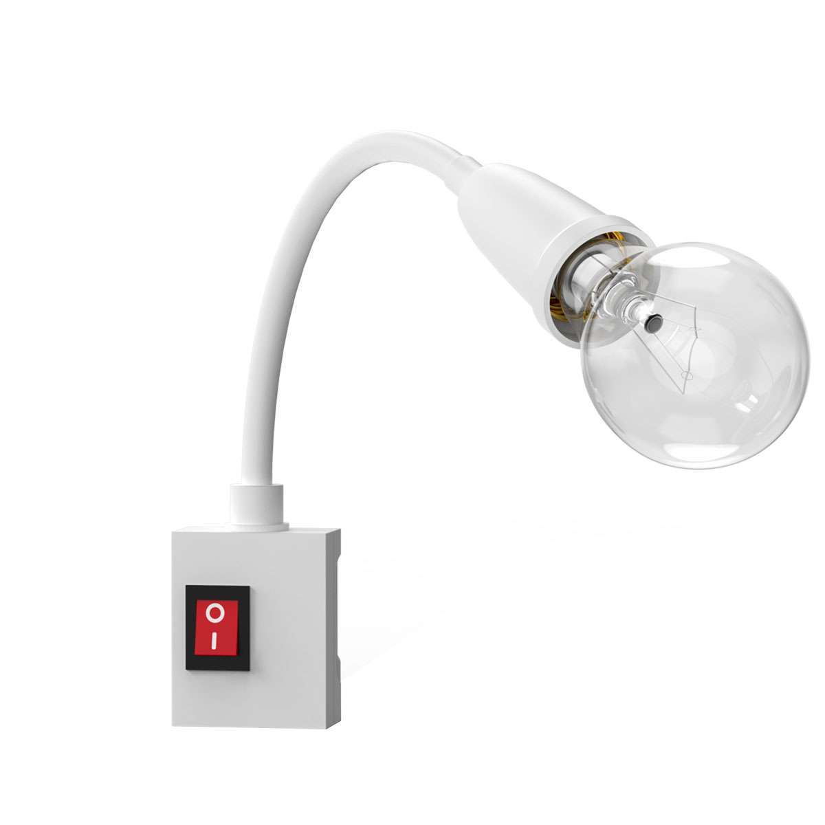 1PCS 360° Flexible E27 Light Bulb Holder Extension Socket Adapter On/Off Switch