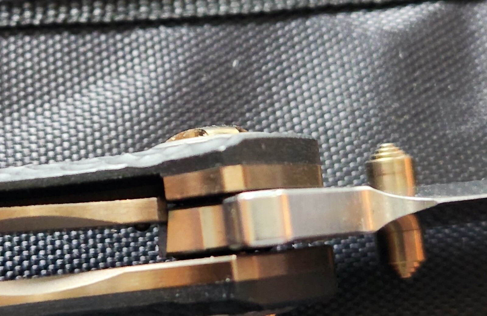 DROP MASSDROP X ERIC OCHS ORCA TITANIUM LINER LOCK KNIFE BLACK G-10 BRONZE RWL34