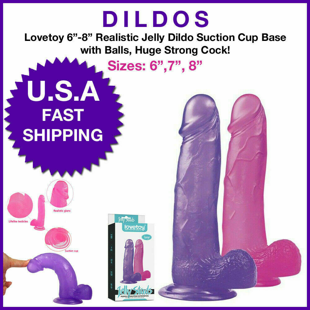 Lovetoy 6" 7" 8" base a ventosa con dildo realistico in gelatina / palle enorme