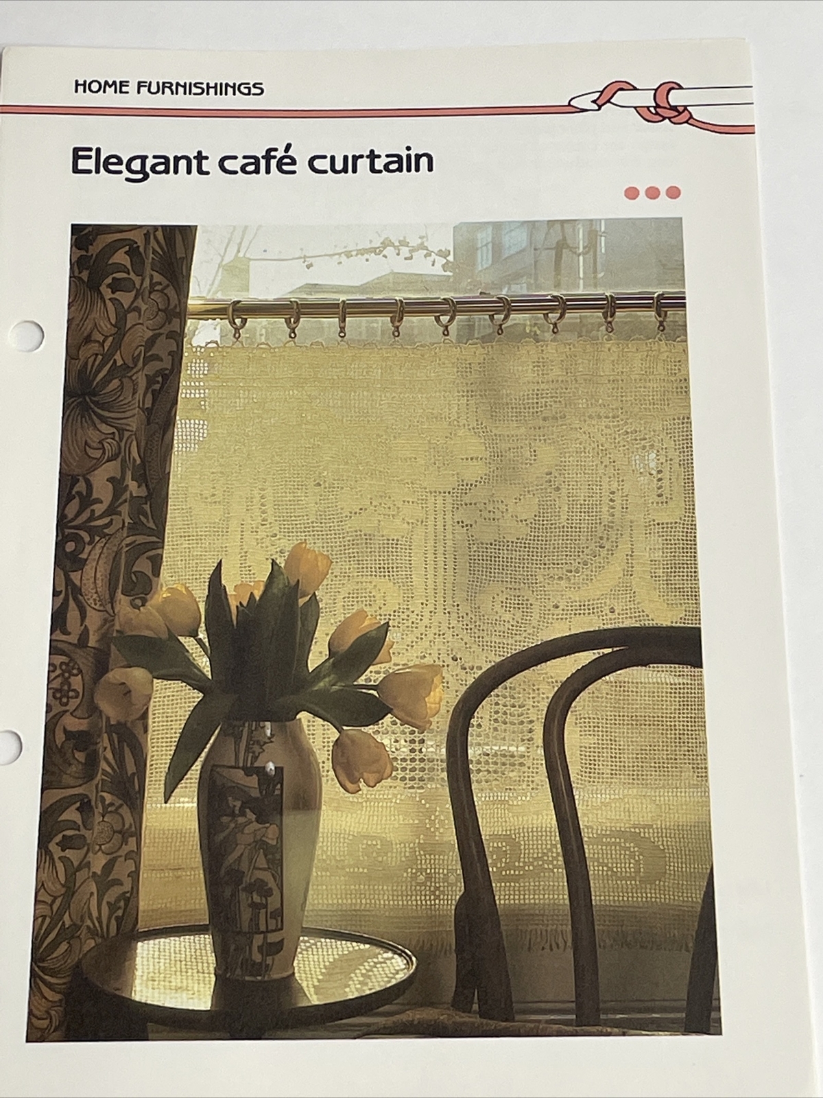 Elegant Cafe Curtain Window Crochet Pattern Card Marshall Cavendish