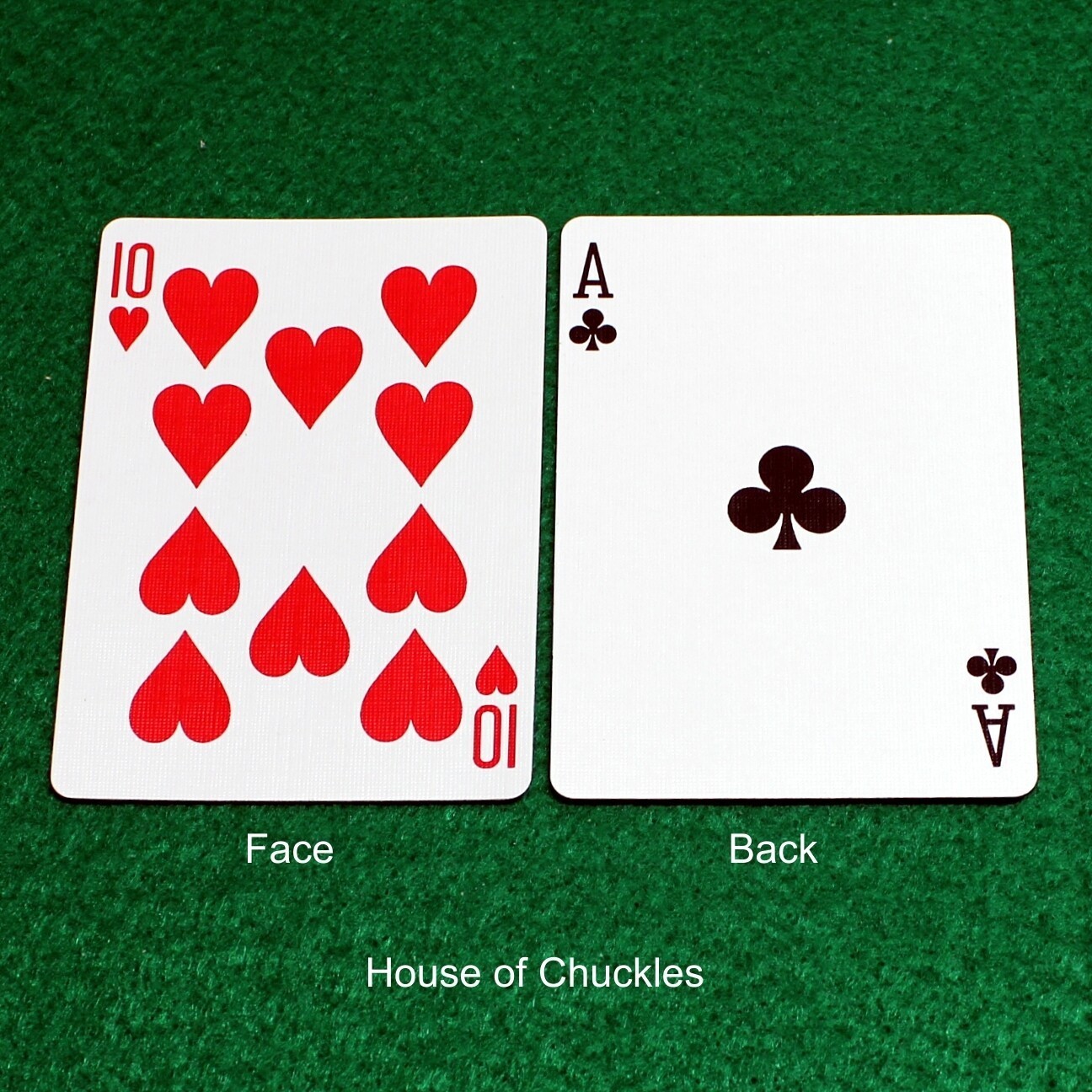 10 of Hearts / Ace of Clubs - Double Face, Bicycle Printed Gaff Card
