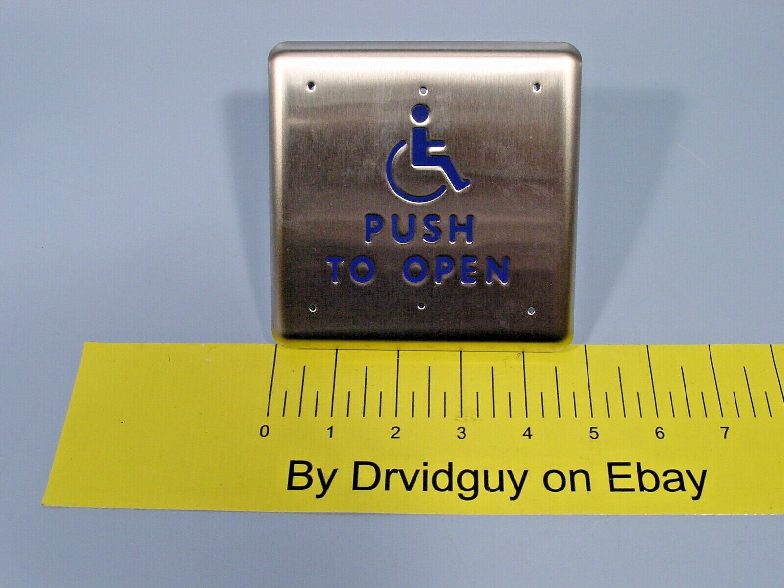 Door Controls DC10011 4.75" Square PushPlate w/ Push-To-Open Handicap