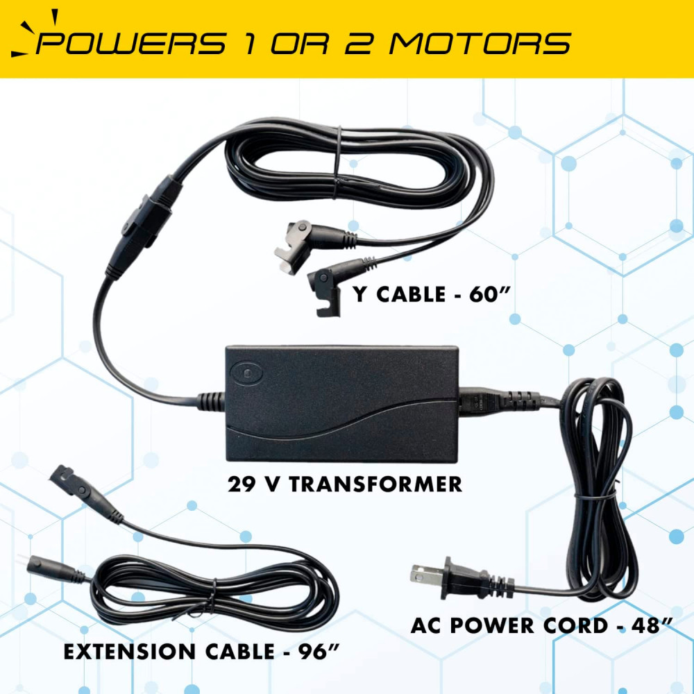 Universal Dual Power Supply Transformer Kit for Electric Reclining Black