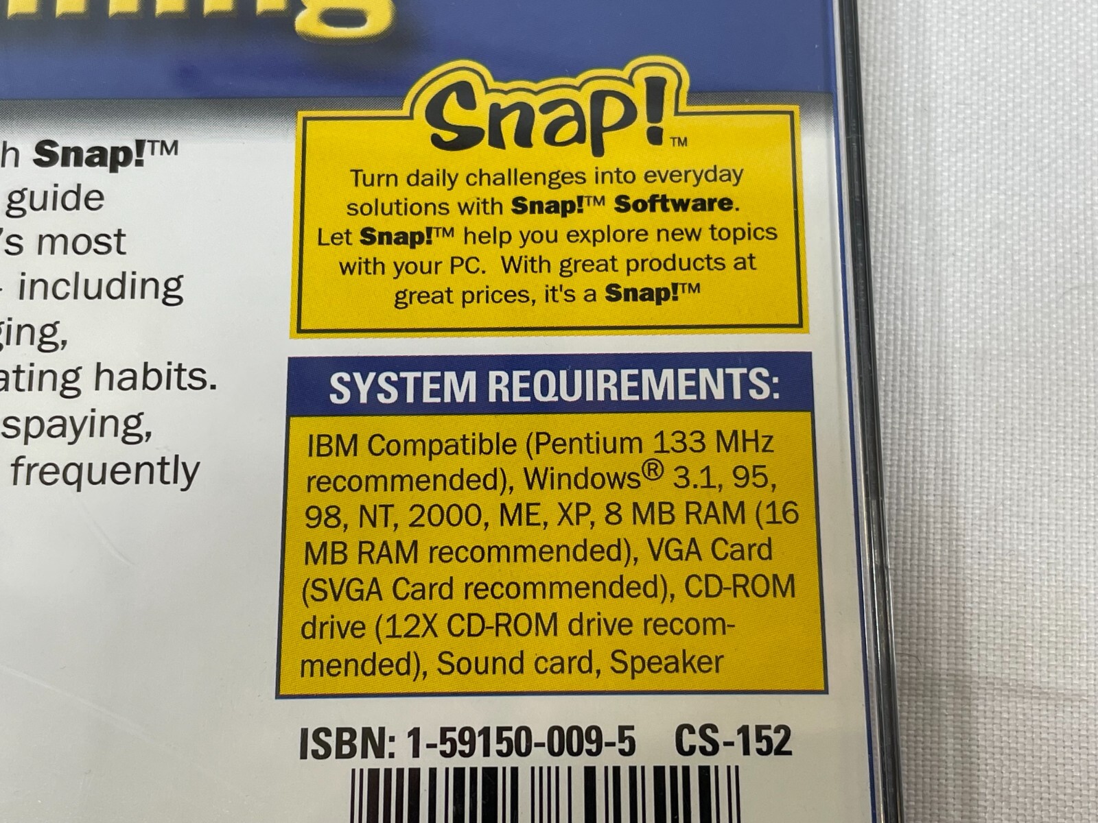 Vintage 2001 Snap! Everyday Solutions DOG TRAINING IBM/PC Software CD-ROM SEALED