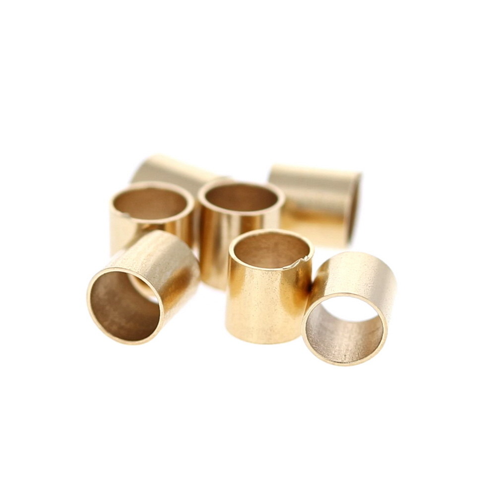 10pc,14KT Gold Filled 3x3mm Crimp Beads. Large Crimping Tubes, Gold Jewel ends