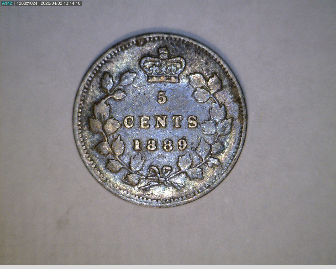 CANADA - SILVER - SCARCE DATE - 1889 5 CENTS IN FINE CONDITION