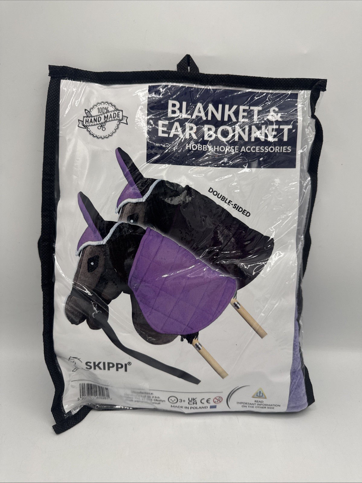SKIPPI Hobby Horse Accessories Blanket & Ear Bonnet - Double Sided Lilac & Plum