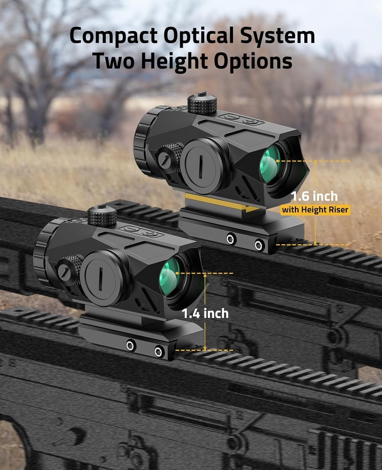 CVLIFE 3x Compact Prism Scope with Motion Awake Technology 2 Height Options