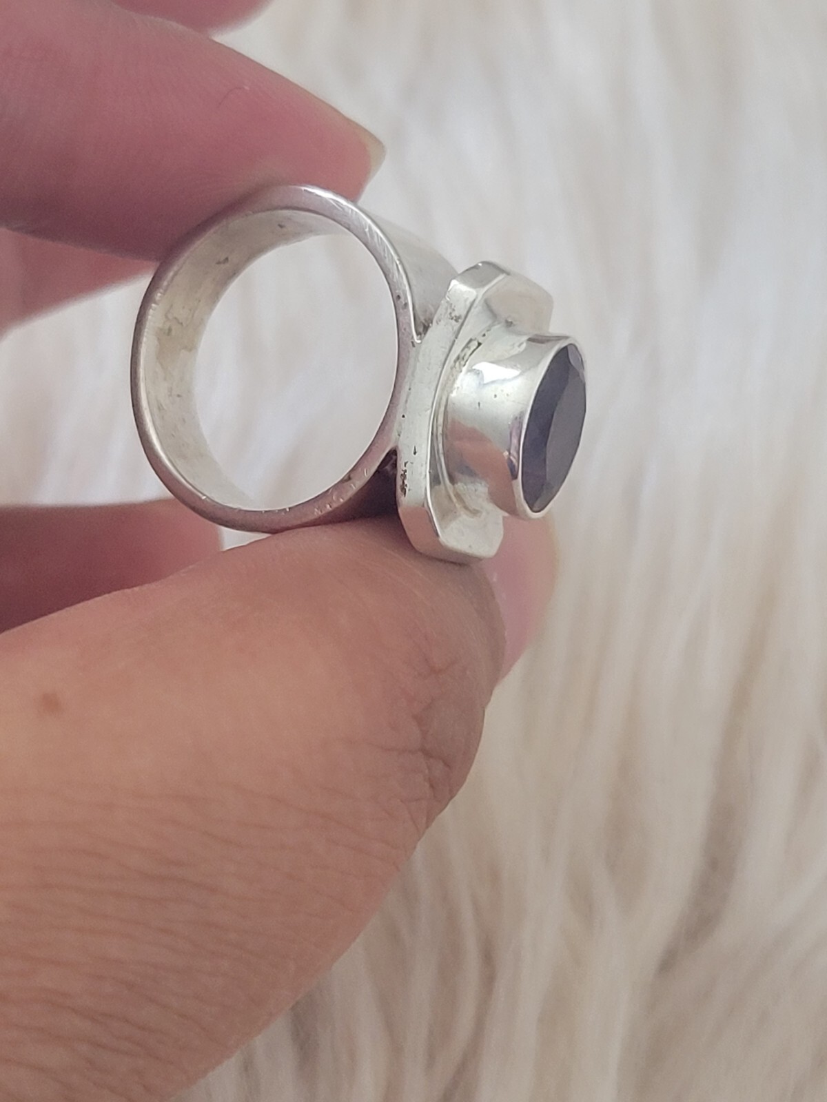 925 solid Sterling Silver & amethyst handmade ring size 6