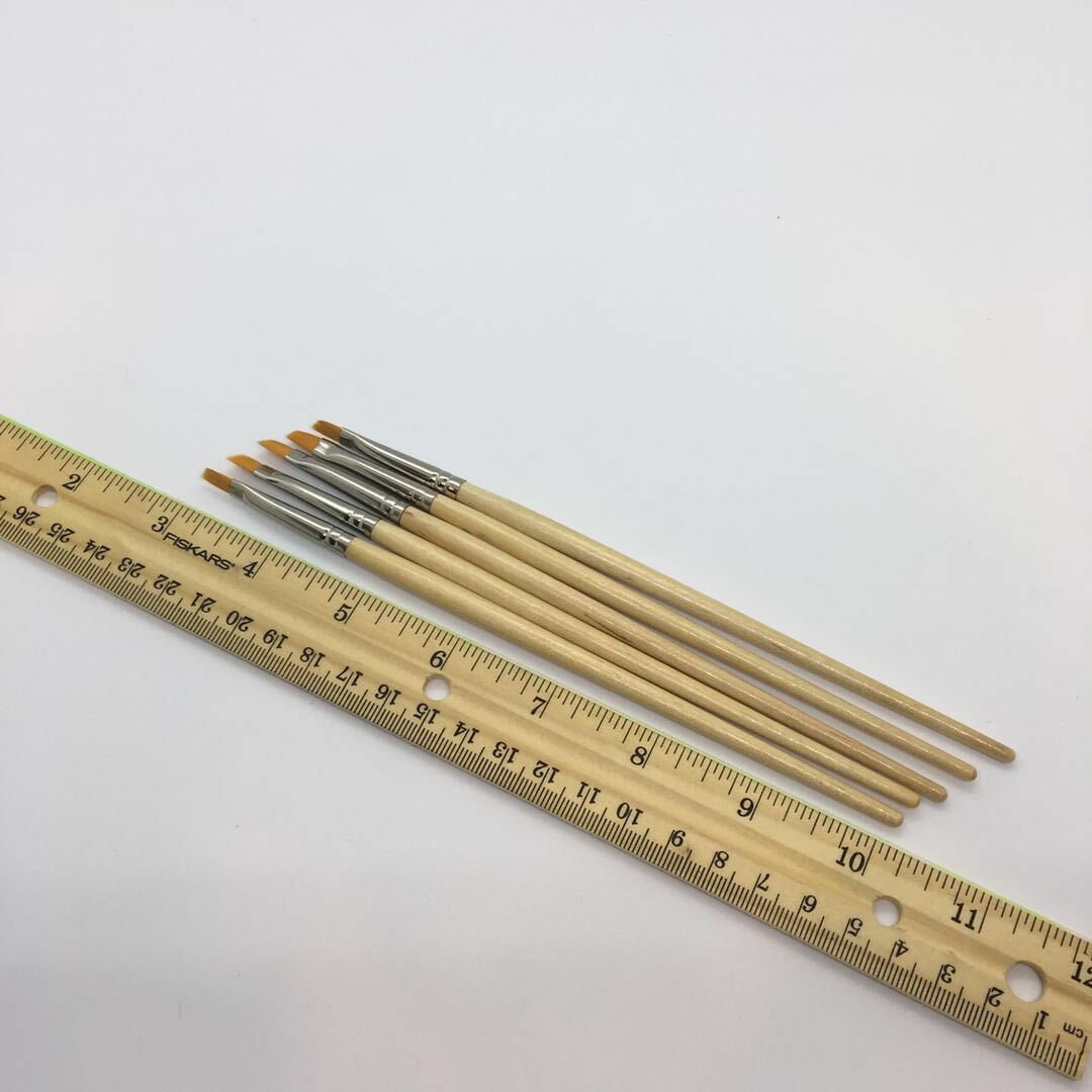 XDT Angular Tip Nail Art Paint Brush 5 Pc Set #000 Fine Micro Detail