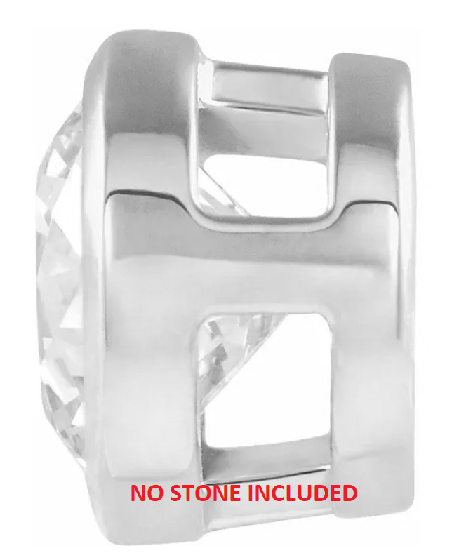 8mm 2ct Solid 950 Platinum Round GALLERY Bezel SLIDE PENDANT Setting USA MADE