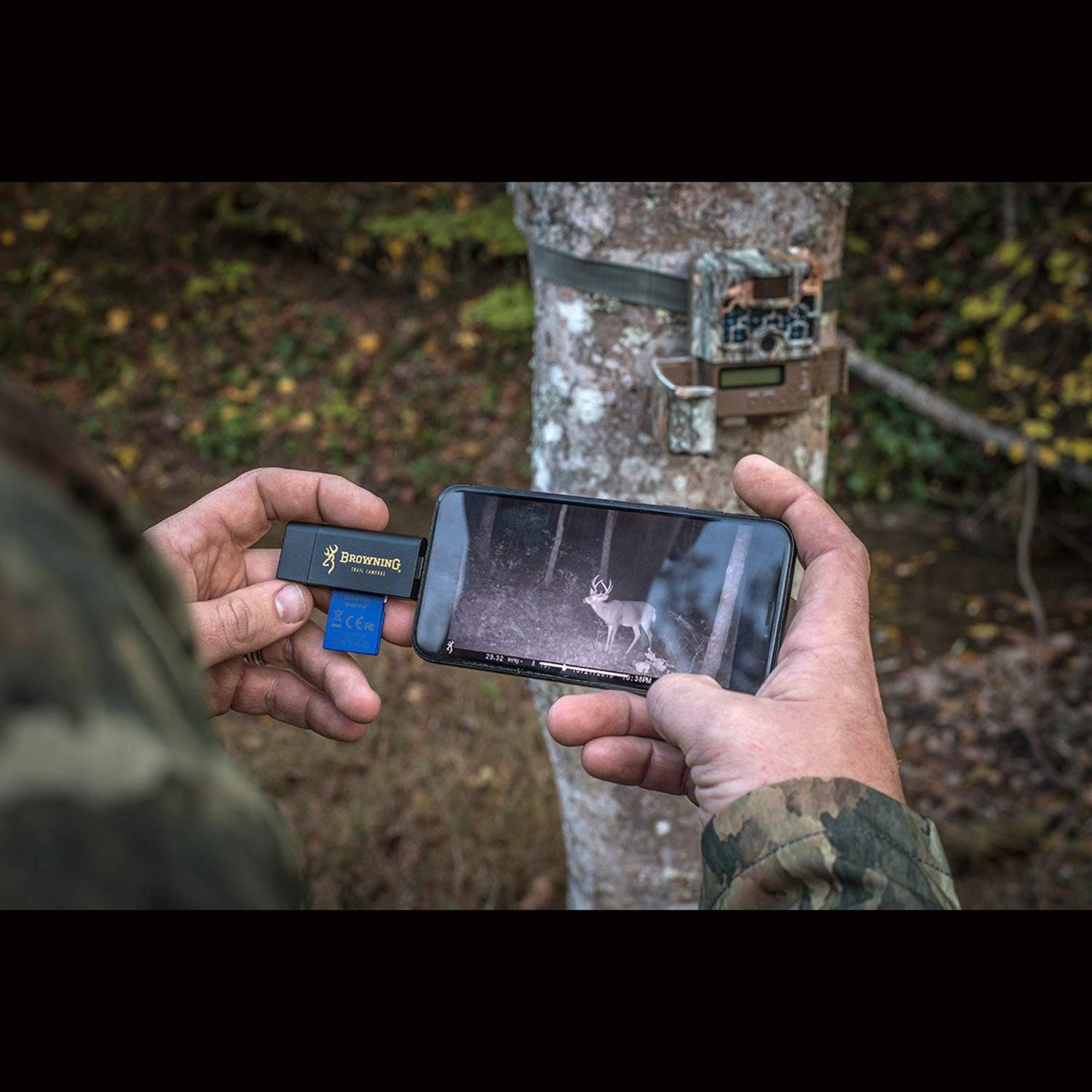 Browning BTC CR-AND Trail Camera SD Card Reader USB Android Blue