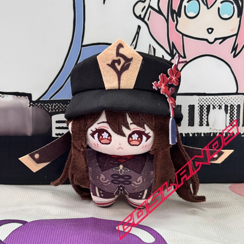 10cm Genshin Impact Hutao Plush Doll Anime Stuffed Plushie Pendant Toys Gift