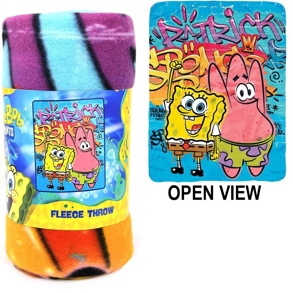 Blanket - Spongebob w/Patrick Nickelodeon 45x60 Silk Touch Soft Throw NEW