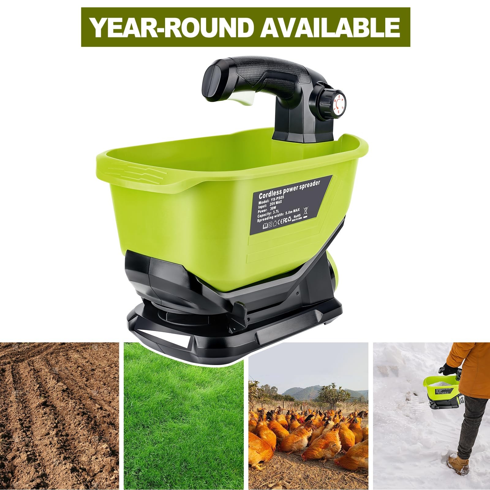 Handheld Power Spreader for Ryobi 18V Battery, Portable Electric Spreader for...
