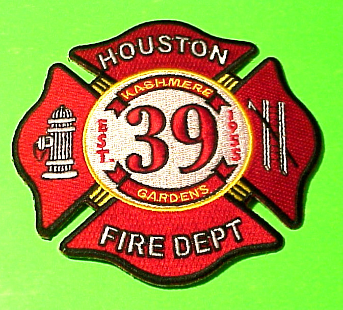 HOUSTON  TEXAS  KASHMERE GARDENS  TX  4 1/2"  FIRE DEPT. PATCH  FREE SHIPPING!!!