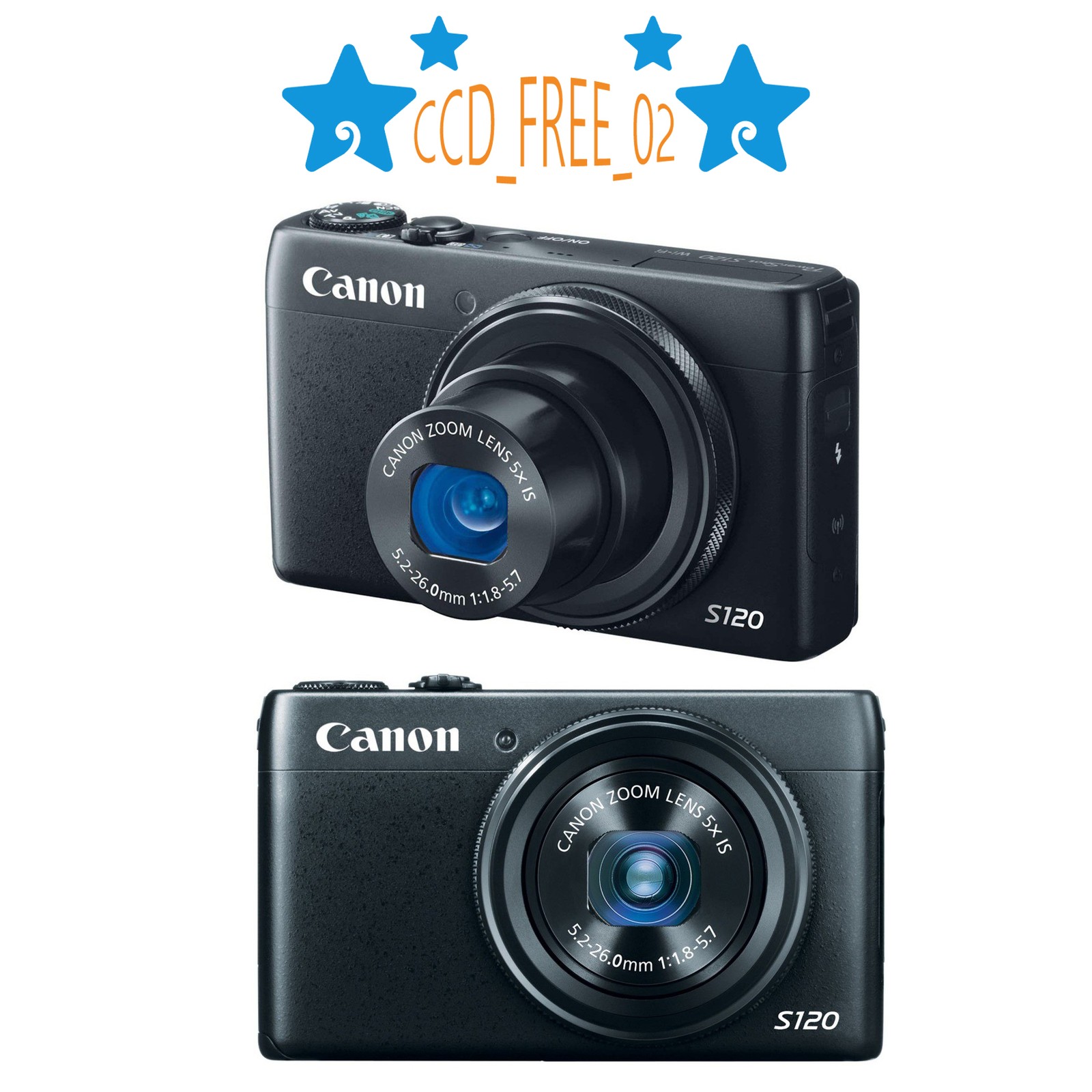 Canon PowerShot S120 Digital Camera 12.1MP f/1.8 Lens 5x Zoom 1080p Wi-Fi Black