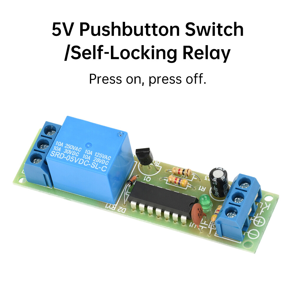 DC5V 1 Way Bistable Single Key Switch Relay Module High Level Self-Locking Relay