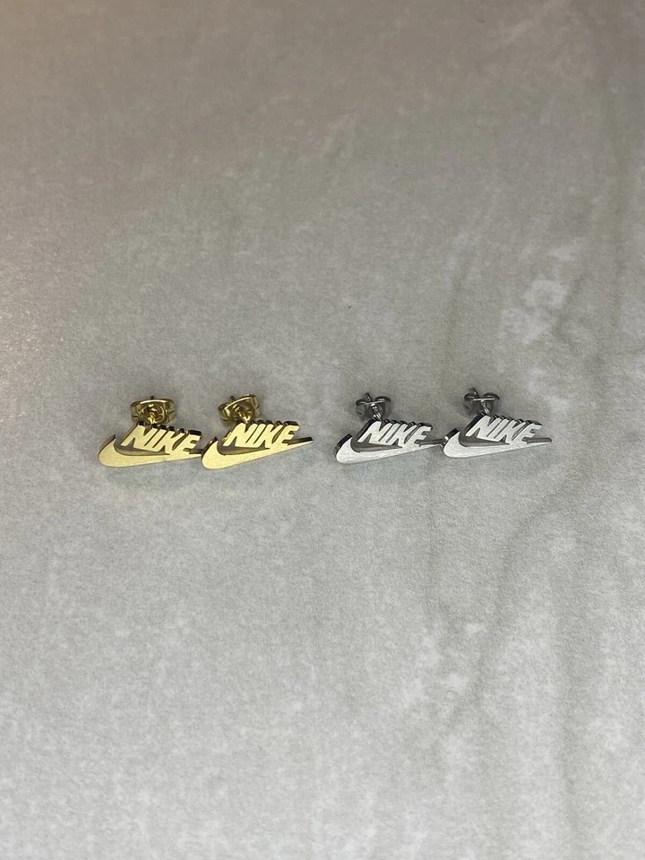 Nike Swoosh Pendant Earrings (Gold/Silver Plated) - Water proof - Unisex - Y2K