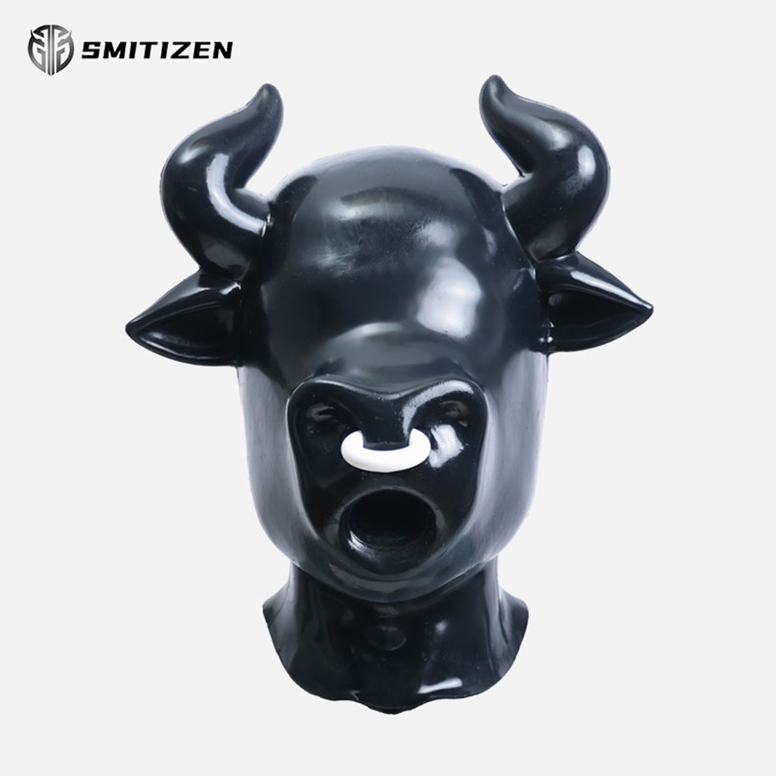 Smitizen Silicone Bull Drone Hood Glossy Mask Monster Headwear for Party Cosplay