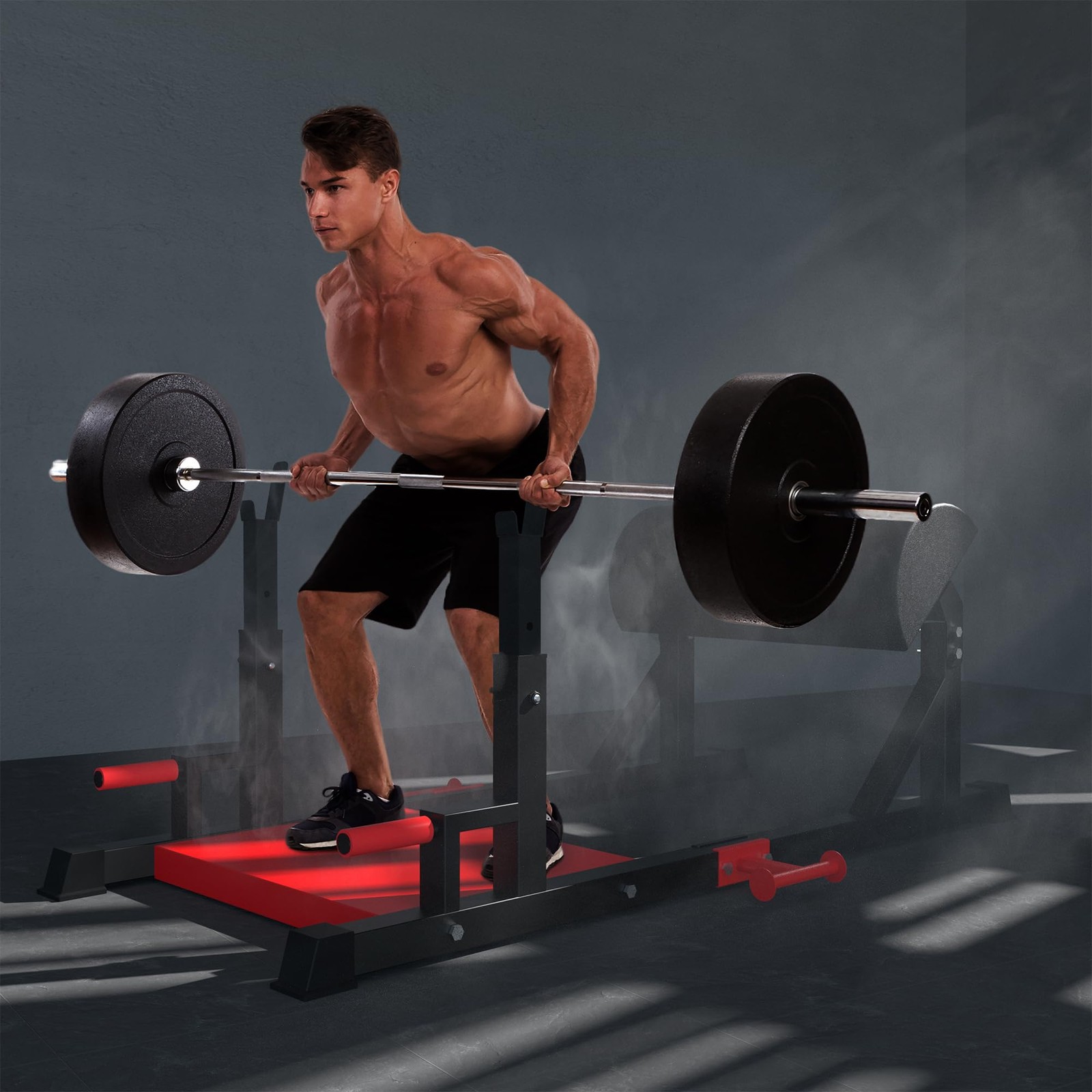 Hip Thrust Machine, Glute Bridge Machine Sissy Squat Machine Black & Red Large