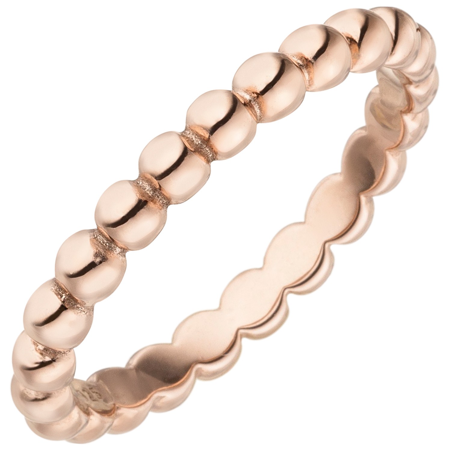 Jobo ladies' ring ball 925 sterling silver rose gold-plated ball ring RW: 62