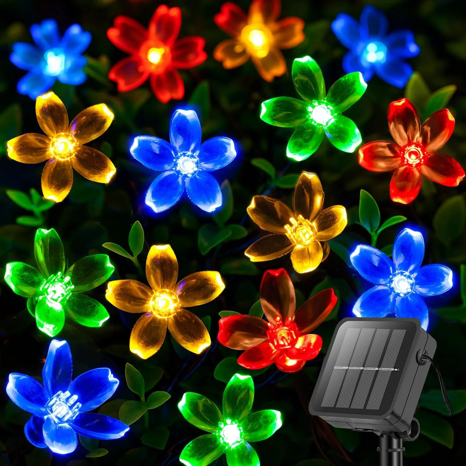 60LED Solar Flower String Lights Outdoor Waterproof Cherry Blossom Lights