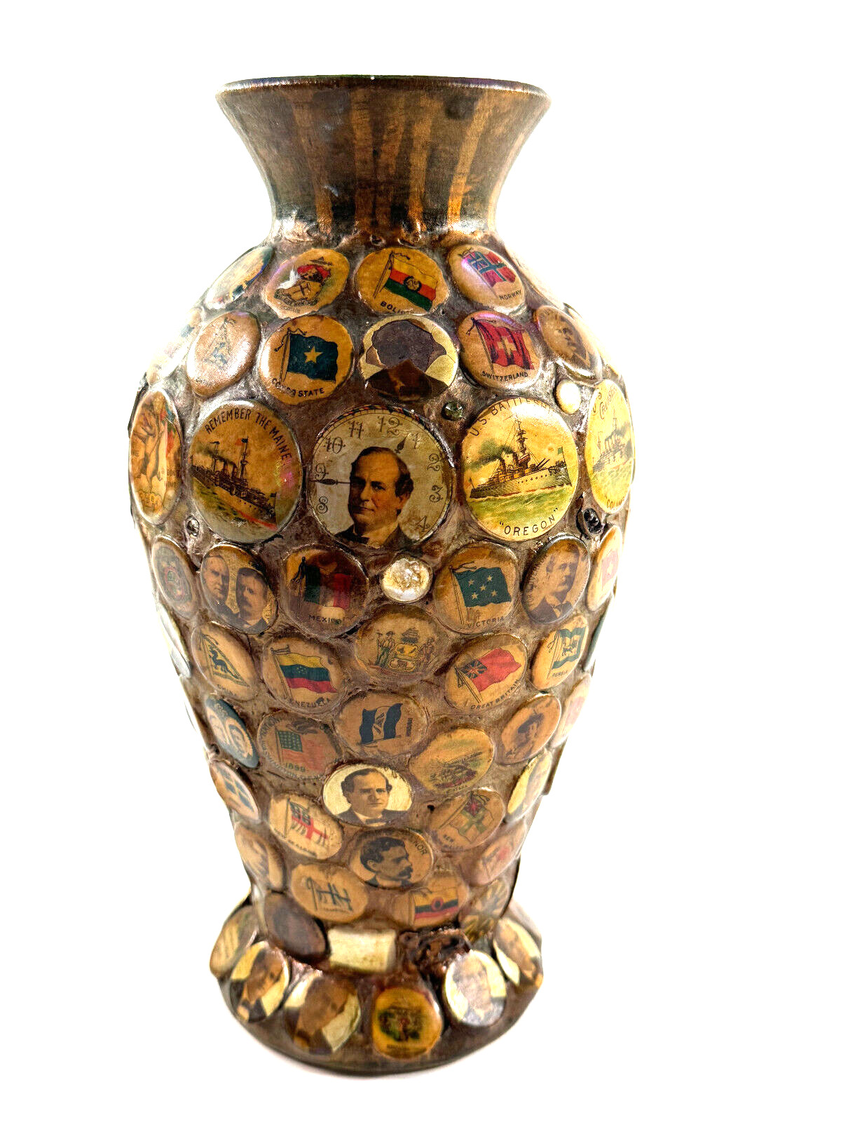 1890-1920 Folk Art Political Memory Jug presidential william jennings bryan