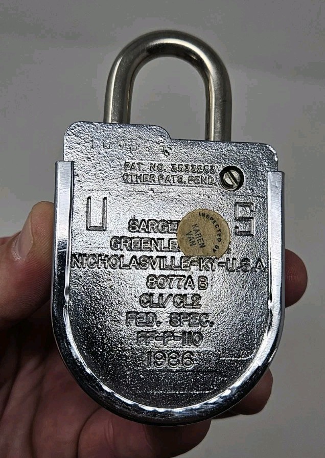 Sargent & Greenleaf Key High Security Combination Padlock 8077 AB Tested WORKS