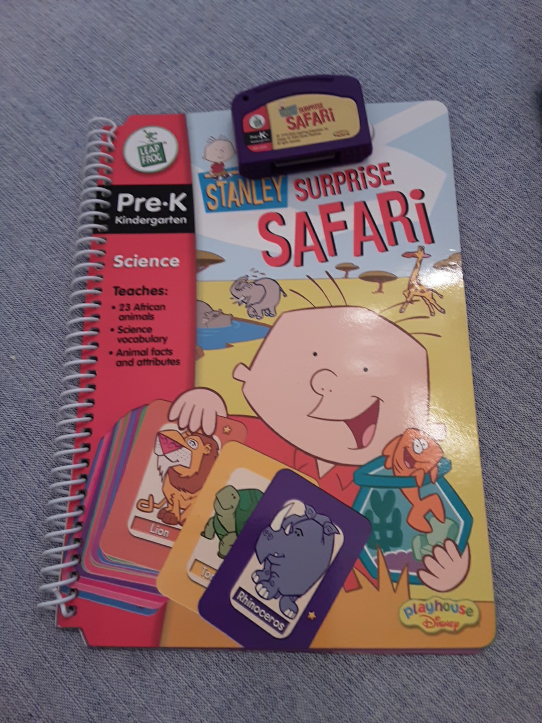 Leap Frog LeapPad Game Stanley Surprise Safari Cartridge and Book SHIPS FREE