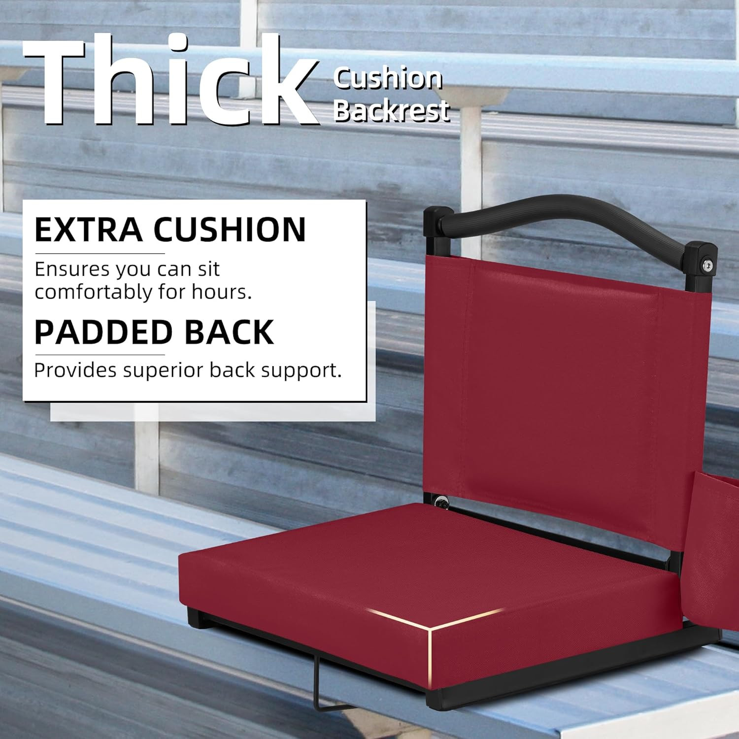 Stadium Seats with Back Support and Thick Cushion Bleacher Seats with Backs and