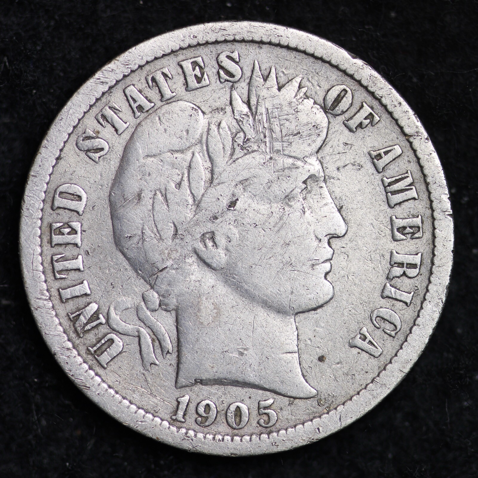 1905-O Barber Silver Dime FINE RARE OLD COIN B388 JJ