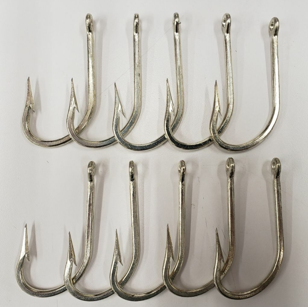 10 Mustad 7754DT Size 12/0 Saltwater Big Game Bay King Duratin 2X Hooks BULK PK