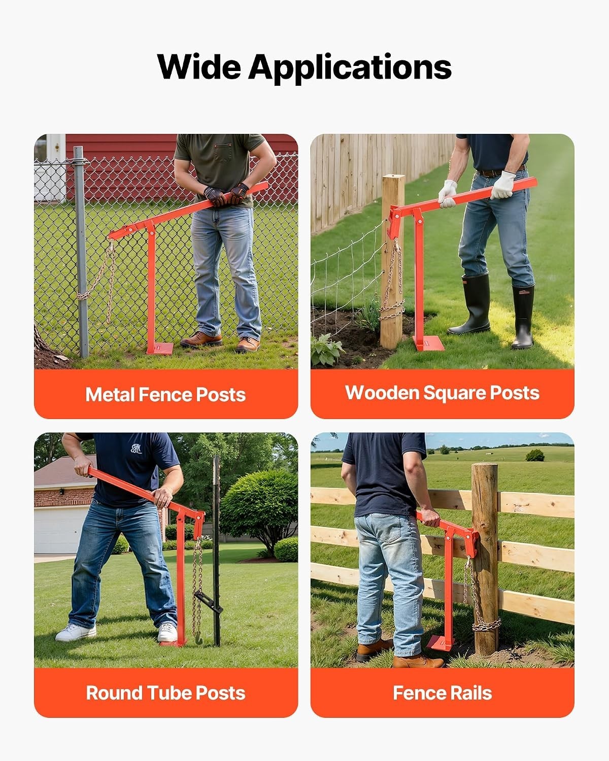 Efficient 36" T Post Puller Tool with Wide Base - Perfect for Stumps & Posts