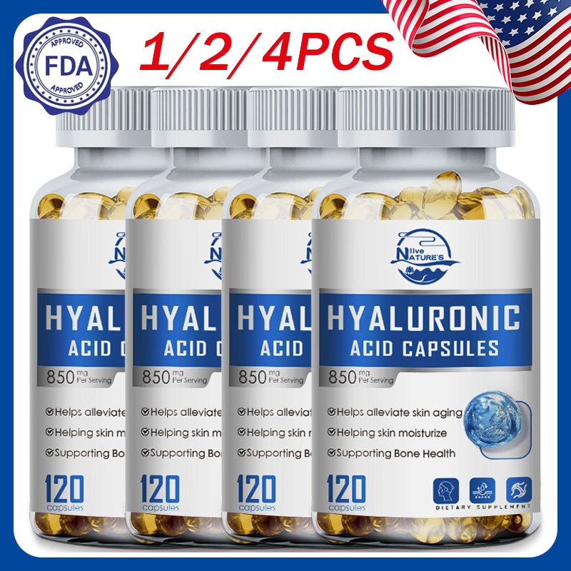 Hyaluronic Acid 850mg Capsules with Vitamin C - Supports Healthy Joints/Skin